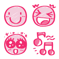 Emojis drawn with a marker pink1