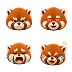 Cute Red Panda Emoji Many Moods