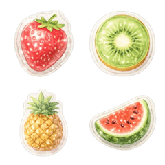Glitter Fruit Sticker Emoji