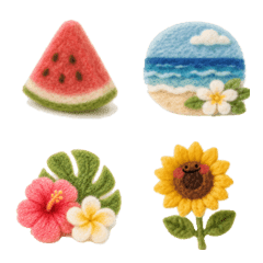 Fluffy Summer Kawaii Emoji