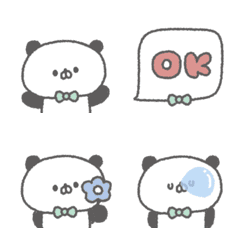 cute ribbon panda Emoji #2