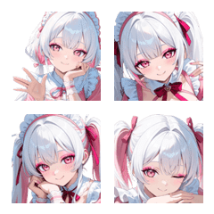 Twin-Tail Maid Emojis