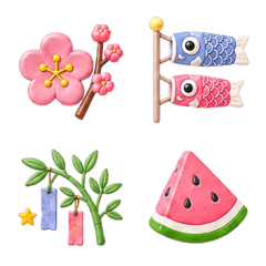 季節の行事スタンプ - 3D ver.