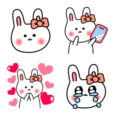 Cute white rabbit emoji.