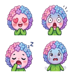 Fluffy Hydrangea Bun Emoji