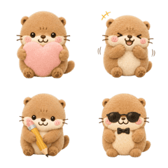 Animated Cute Otter Plush Emoji