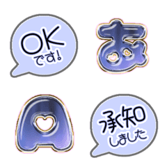 BLUE POP JP Alphabet INDIGO cute 10