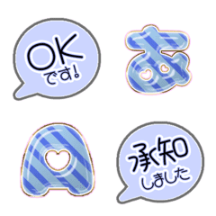 BLUE POP JP Alphabet INDIGO cute 24