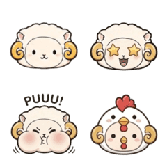 Mee-chan the Sheep emojis.