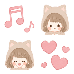 Milk Tea Cat Girl Emojis