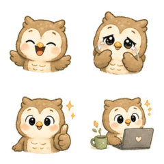 Healing Owl Emoji Vol.1