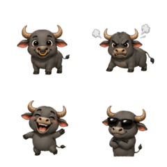 Cute little buffalo emoji