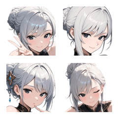 Silver-Haired Beauty Emojis