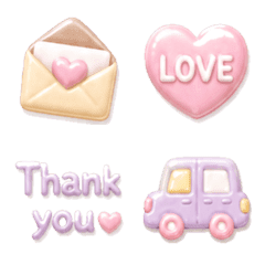 Cute pastel color simple emojis