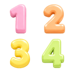 Puffy Numbers Pastel Candy