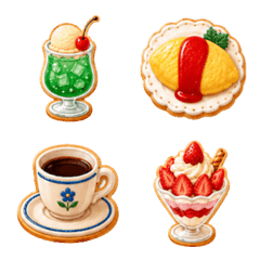 Retro Coffee Shop Food Emojis