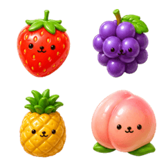 Cute Puffy Fruit Emoji