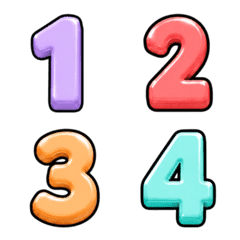 Puffy Numbers Pastel Candy lineblack 02