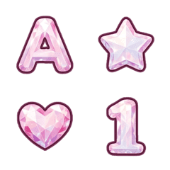 粉寶石 123 英文數字字母 ♥ 表情貼