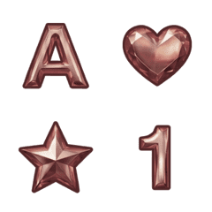 紅棕 ABC 123 英文數字字母 ♥ 表情貼