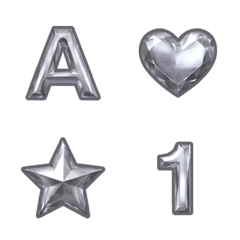 金屬 ABC 123 英文數字字母 ♥ 表情貼