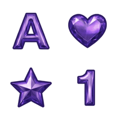 紫 ABC 123 英文數字字母 ♥ 表情貼