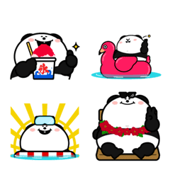 【夏】おでぶパンダ絵文字3（毎日使える）