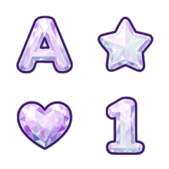 寶石紫 ABC 123 數字字母 ♥ 表情貼