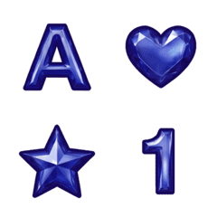 深藍 ABC 123 英文數字字母 ♥ 表情貼
