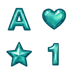 淺綠 ABC 123 英文數字字母 ♥ 表情貼