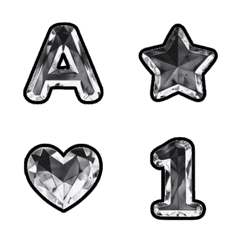 黑寶石 ABC 123 數字字母 ♥ 表情貼