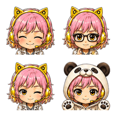 Nekomimi mimi-chan's various expressions