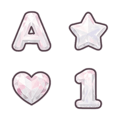 珍珠白寶石 ABC 123 數字字母 ♥ 表情貼