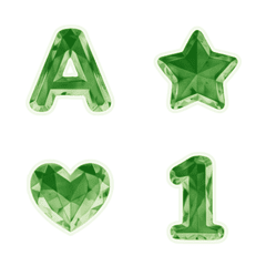 抹茶綠寶石 ABC 123 數字字母 ♥ 表情貼