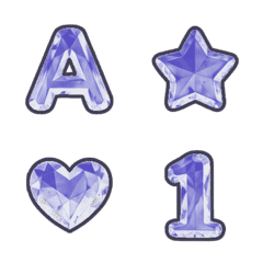 霧紫寶石 ABC 123 數字字母 ♥ 表情貼