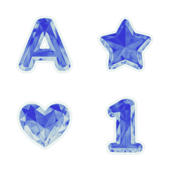 藍寶石 ABC 123 數字字母 ♥ 表情貼