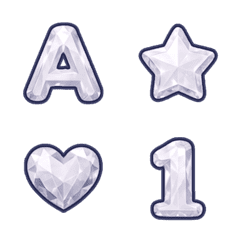 銀寶石 ABC 123 數字字母 ♥ 表情貼