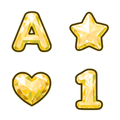 黃寶石 ABC 123 數字字母 ♥ 表情貼