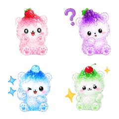 Cute Icy Fruit Bears Emoji