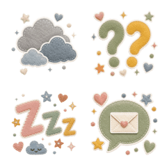Felt Nordic Emoji 40 for Daily Use
