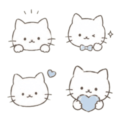 Light blue Hand-drawn style fluffy cat 2