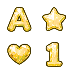 黃寶石ABC 數字字母 ♥ 動態表情貼