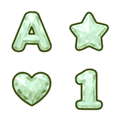 淺綠寶石ABC 數字字母 ♥ 動態表情貼