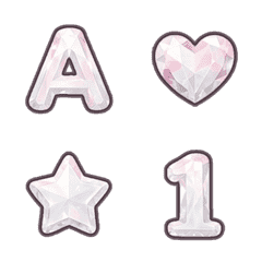 Pearl White Gemstone ABC Text move Emoji