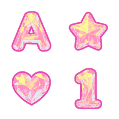 亮麗粉寶石 ABC 數字字母 ♥ 動態表情貼