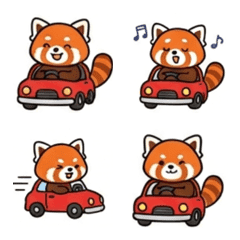 Driving Red Panda Emoji