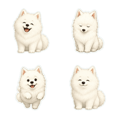 薩摩耶犬繪本風1A