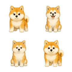 秋田犬繪本風1A