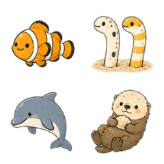 水族館｜可愛海洋生物裝飾表情貼