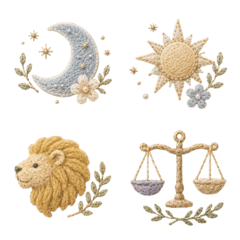 優雅星座與月亮表情貼5